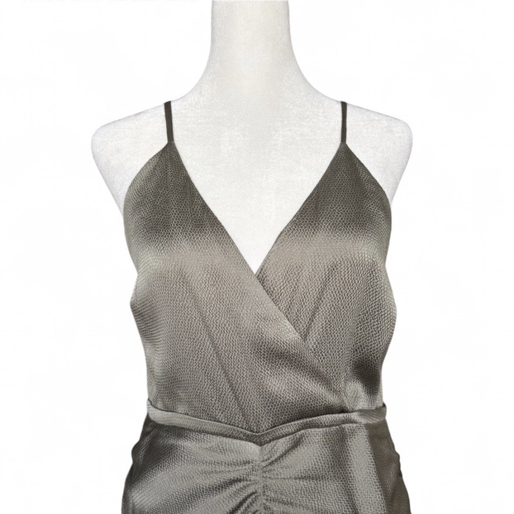 $448 Jonathan Simkhai Eucalyptus Green Silk Midi Dress Sz 6 Designer Chic Luxe - Picture 3 of 16